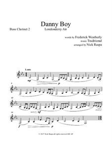 Ensemble version: For clarinet quintet - B flat bass clarinet II part by folklore