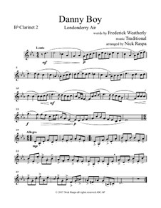 Ensemble version: For clarinet quintet - B flat clarinet II part by folklore