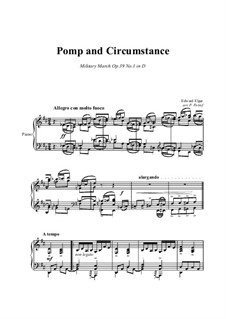 March No 1 Pomp And Circumstance Marches Op 39 By E Elgar On Musicaneo