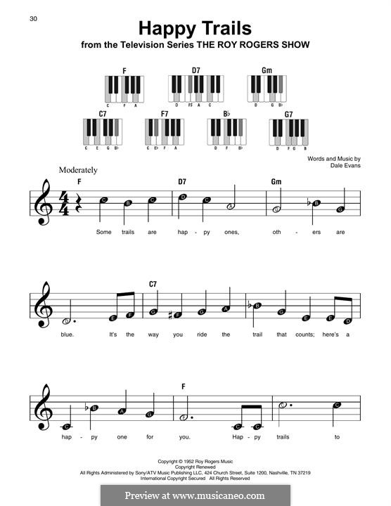 Happy Trails (from The Roy Rogers Show): For any instrument by Dale Evans