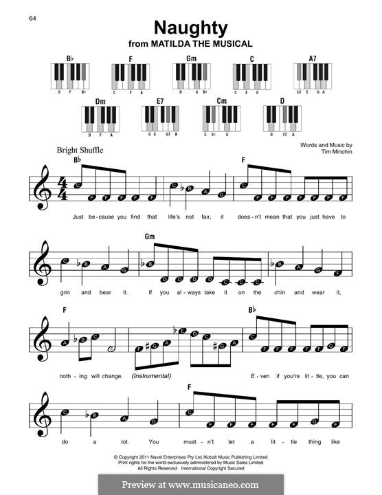 Naughty (from Matilda the Musical): For any instrument by Tim Minchin