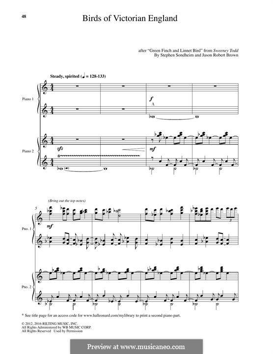 Birds of Victorian England: For piano by Stephen Sondheim