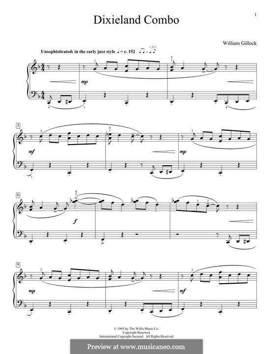 Dixieland Combo: For piano by William Gillock