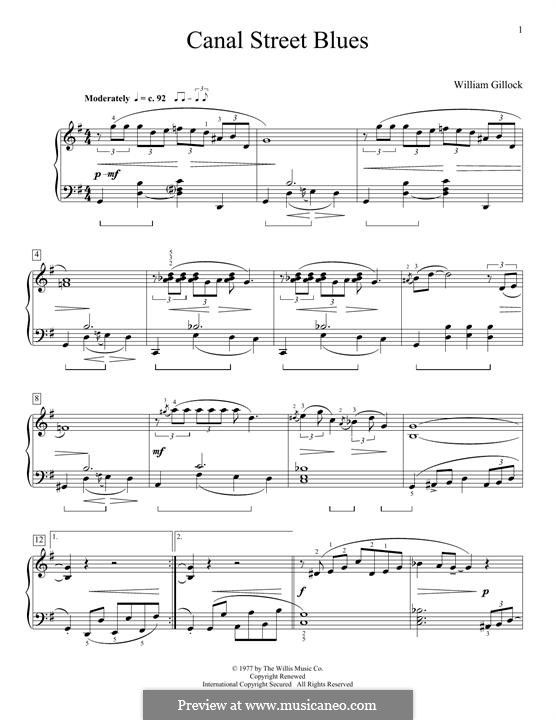 Canal Street Blues: For piano by William Gillock