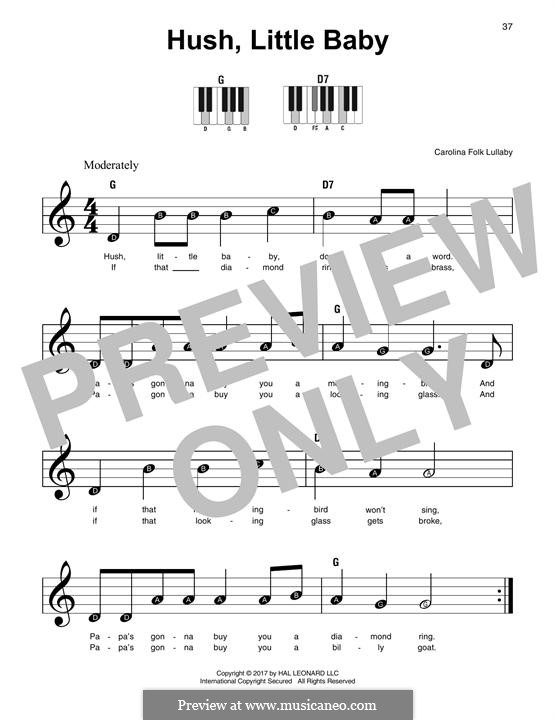 Hush, Little Baby by folklore - sheet music on MusicaNeo
