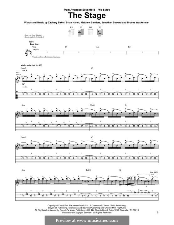 The Stage by Avenged Sevenfold » Sheet Music for Guitar