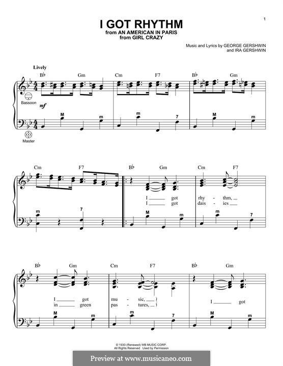 I Got Rhythm: For accordion by George Gershwin