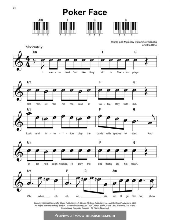 Instrumental version: For any instrument by RedOne, Stefani Germanotta