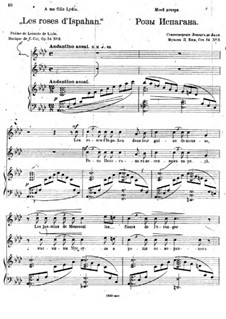Five Romances, Op.54: No.3 Les roses d'Ispahan by César Cui