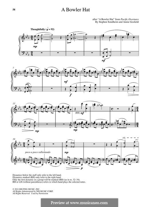 A Bowler Hat: For piano by Stephen Sondheim