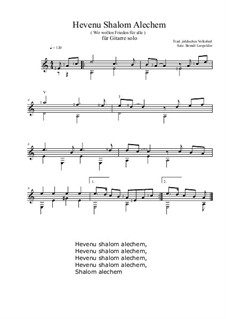 Hevenu Shalom Aleichem - Violin Solo - Digital Sheet Music