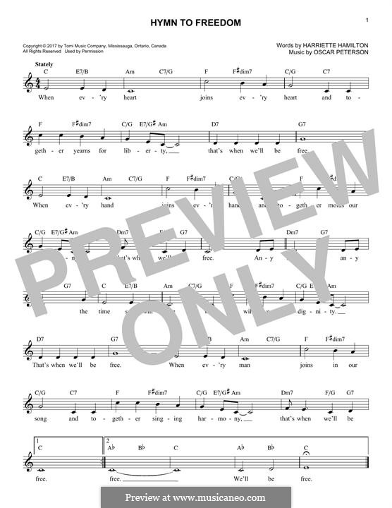 Hymn to Freedom (The Oscar Peterson Trio): Melody line by Oscar Peterson