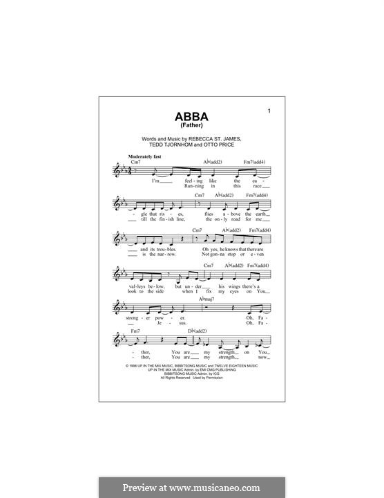 Abba (Father): Melody line by Rebecca St. James, Tedd Tjornhom, Otto Price