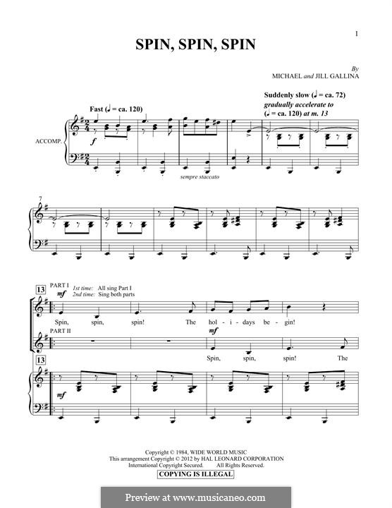 Spin, Spin, Spin by J. Gallina sheet music on MusicaNeo