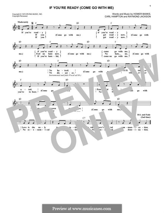 If You're Ready (Come Go with Me): Melody line by Carl Hampton, Homer Banks, Raymond Jackson