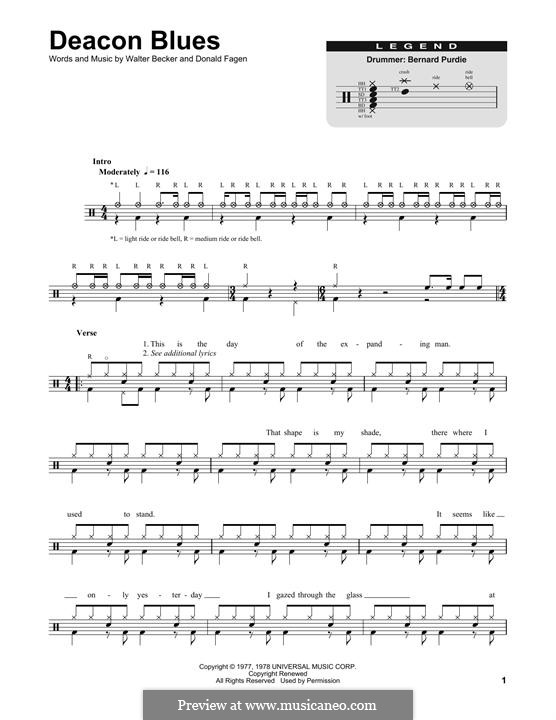 Deacon Blues (Steely Dan): Drum set by Donald Fagen, Walter Becker