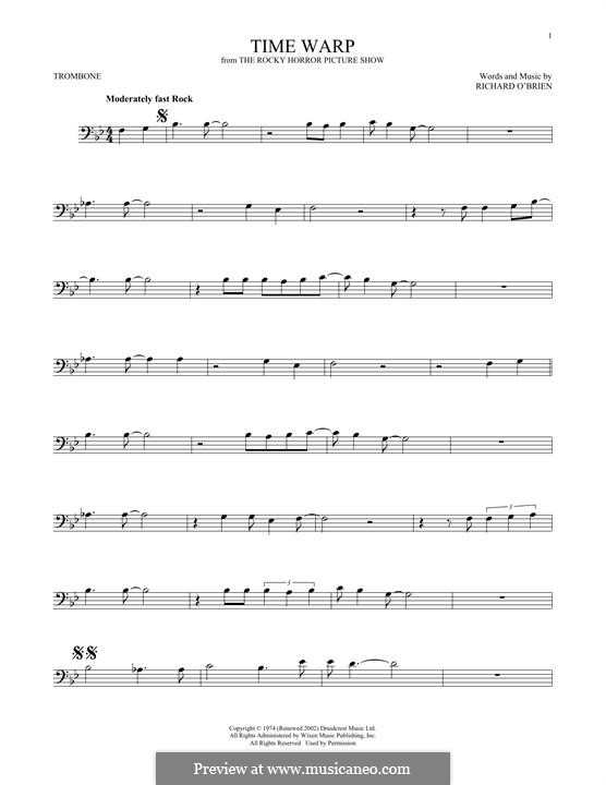 The Time Warp (from The Rocky Horror Picture Show): For trombone by Richard O'Brien