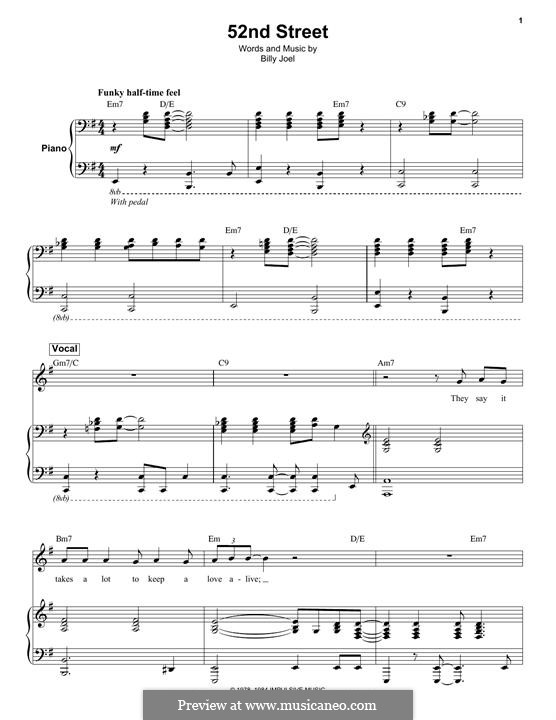 52nd Street by B. Joel sheet music on MusicaNeo