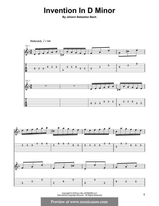 No.4 in D Minor, BWV 775: For guitar by Johann Sebastian Bach