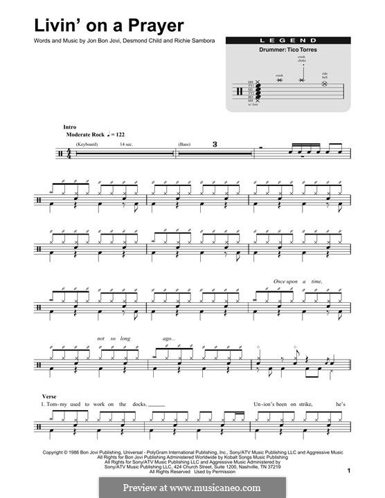 Instrumental version: Drum set by Desmond Child, Jon Bon Jovi, Richie Sambora