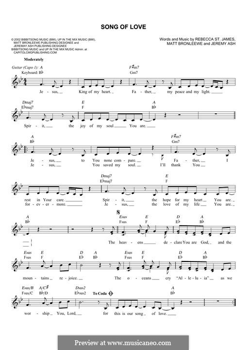 Song of Love: Melody line by Jeremy Ash, Matt Bronleewe