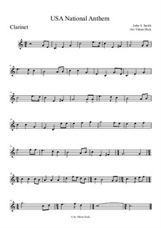 Instrumental version (one instrument): For clarinet by John Stafford Smith