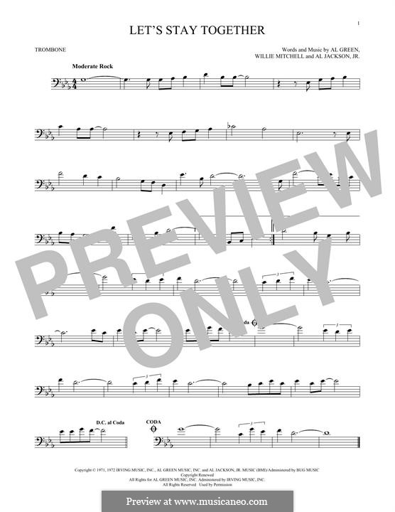 Let's Stay Together: For trombone by Willie Mitchell, Al Jackson Jr.