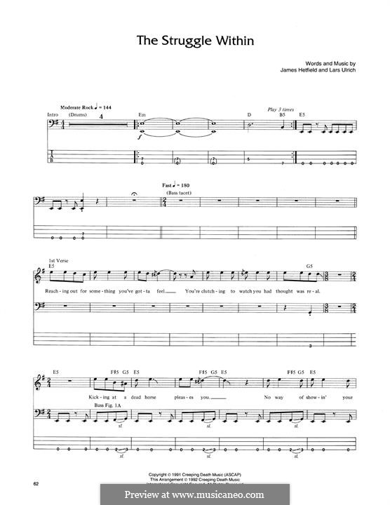 The Struggle Within (Metallica): For bass guitar with tab by James Hetfield, Lars Ulrich