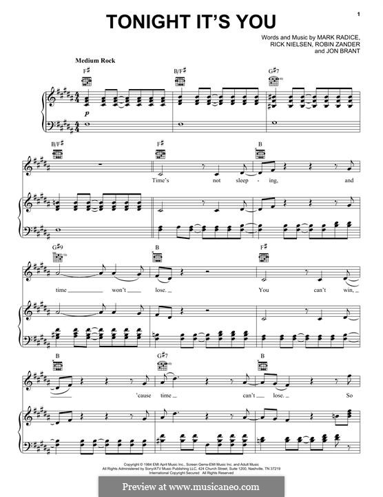 Tonight It's You (Cheap Trick) by R. Nielsen, R. Zander, J. Brant, M