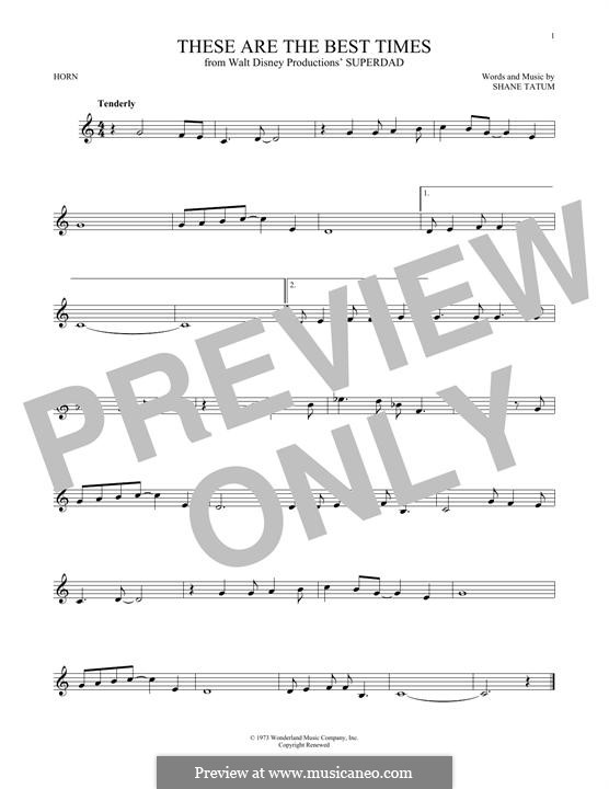 These Are the Best Times: For horn by Shane Tatum