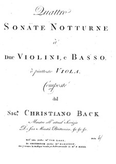 Four Trio Sonatas, Op.2 W B31, 33-35: Violin I part by Johann Christian Bach