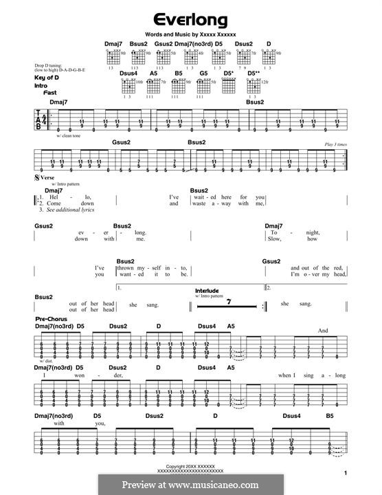 Foo Fighters Everlong Chords - Sheet and Chords Collection