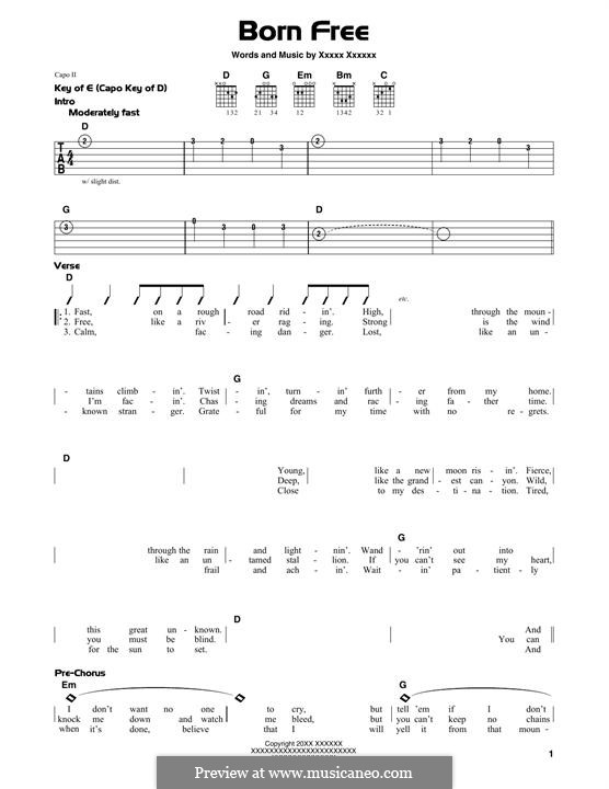 Born free kid rock by r ritchie sheet music on musicaneo