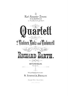 String Quartet in G Minor, Op.15: Violin I part by Richard Barth