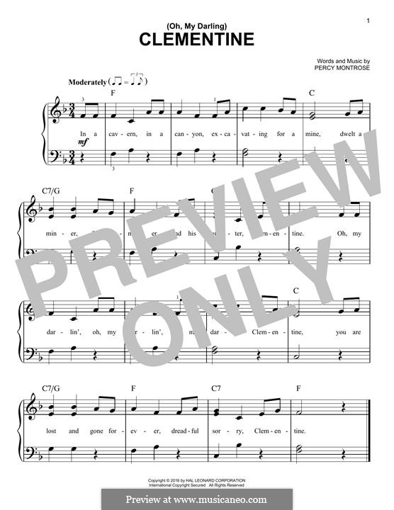 Oh My Darling Clementine By P Montrose Sheet Music On Musicaneo