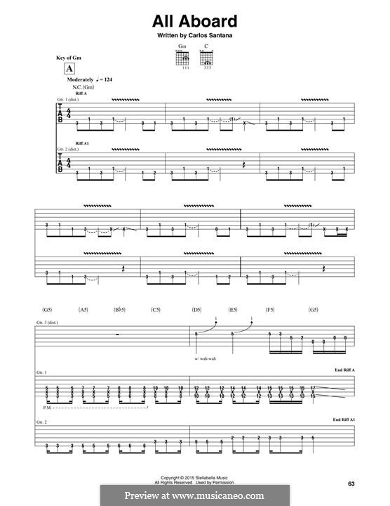 All Aboard (Santana): For guitar with tab by Carlos Santana