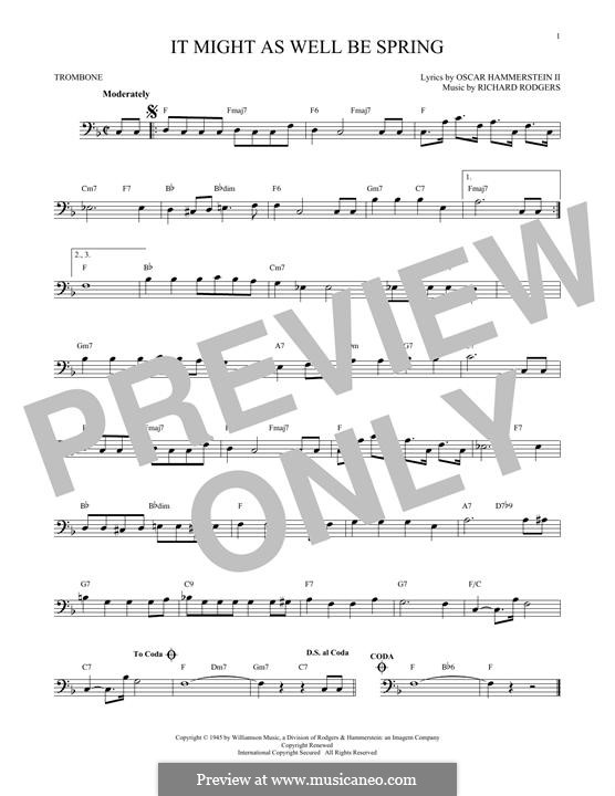 It Might as Well Be Spring: For trombone by Richard Rodgers