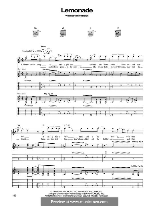 Lemonade: For guitar with tab by Blind Melon