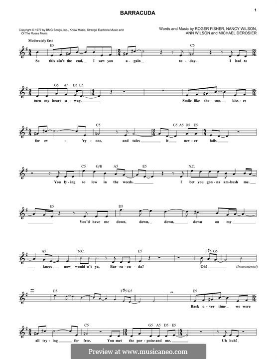 Barracuda (Heart) by A. Wilson, M. Derosier, N. Wilson, R. Fisher on ...