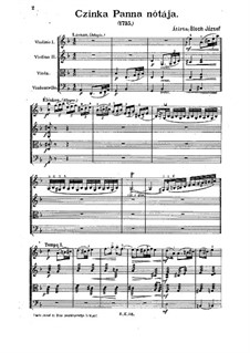Czinka Panna nótája: Score by József Bloch