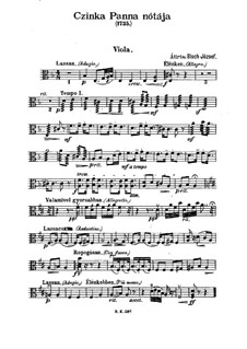 Czinka Panna nótája: Viola part by József Bloch