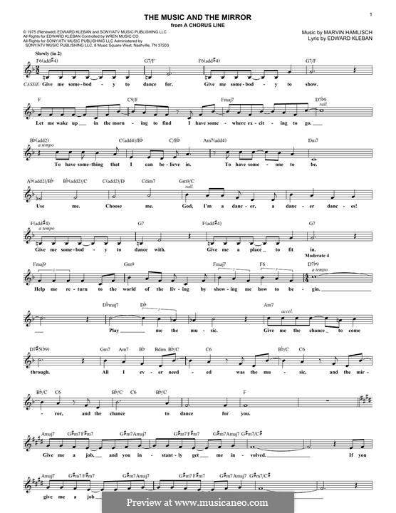 The Music and The Mirror (from A Chorus Line) by M. Hamlisch on MusicaNeo