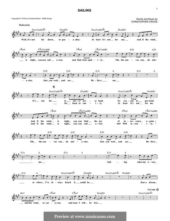 Sailing ('N Sync): Lyrics and chords by Christopher Cross