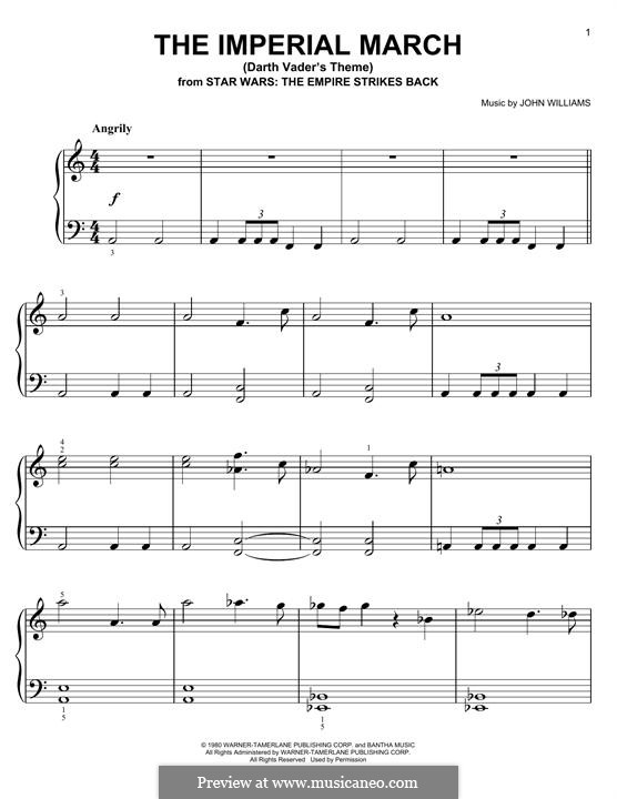 The Imperial March (Darth Vader's Theme): For piano by John Williams