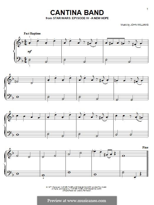 Cantina Band by J. Williams - sheet music on MusicaNeo