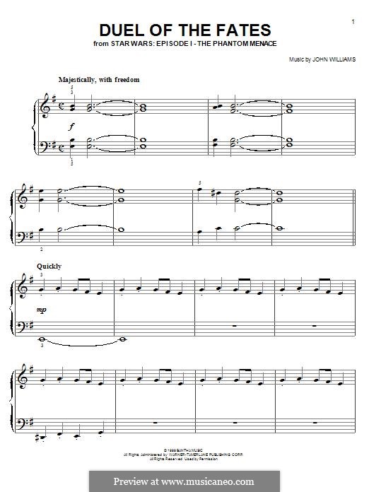 Duel of the Fates by J. Williams - sheet music on MusicaNeo