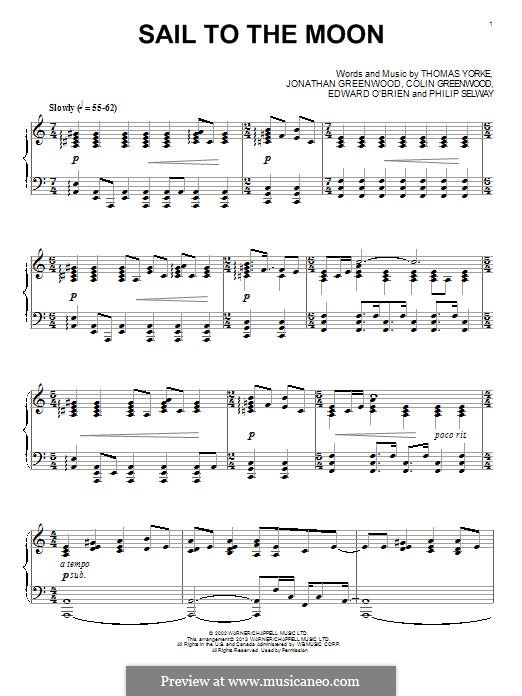 Sail to the Moon (Radiohead) by T. Yorke - sheet music on MusicaNeo