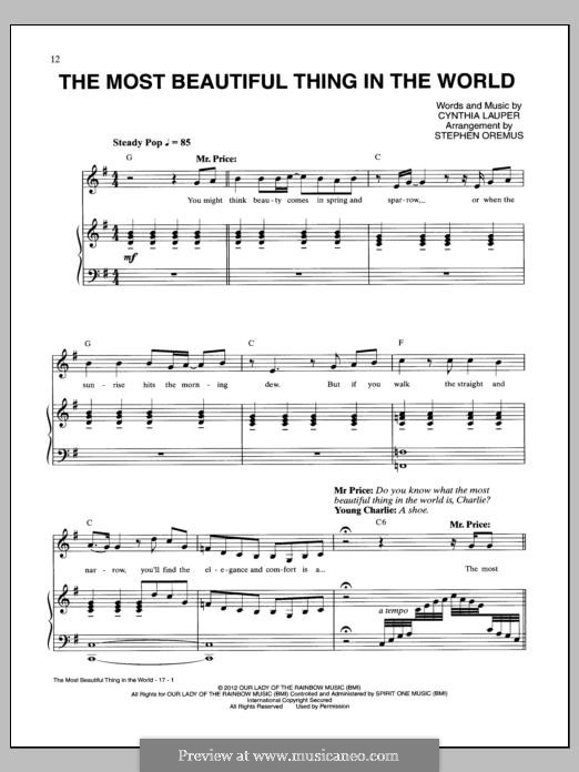 The Most Beautiful Thing in the World by C. Lauper on MusicaNeo