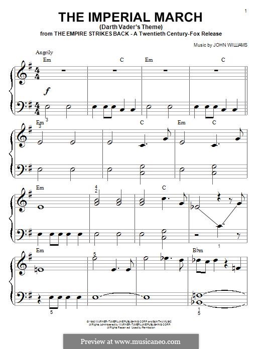 The Imperial March (Darth Vader's Theme): For piano by John Williams