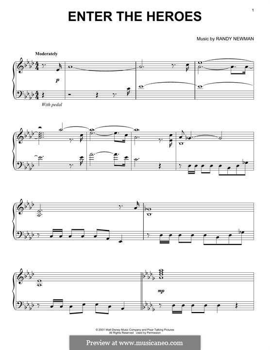 Enter the Heroes: For piano by Randy Newman
